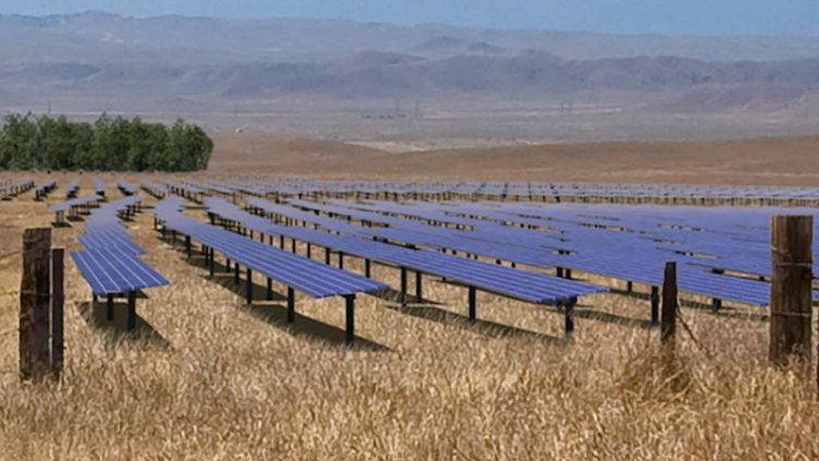 Field covered by several large-scale PV power plants which are financed by LPO